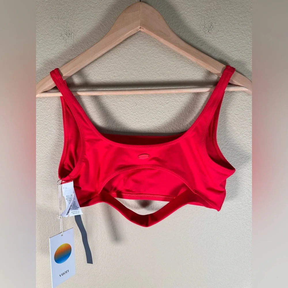 NWT Vuori Encinitas Bikini Top- Bright Red - Picture 3 of 6